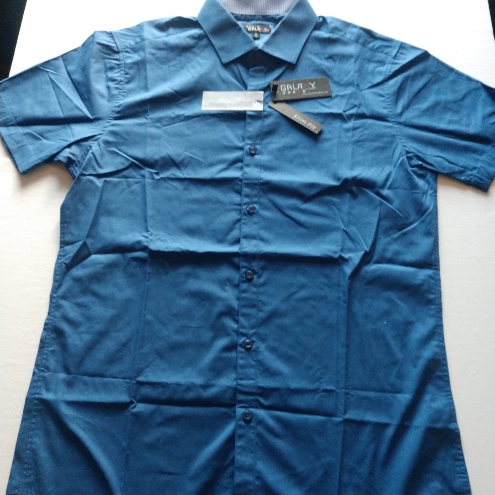 Men's Slim Fit Short Sleeve Button Shirt